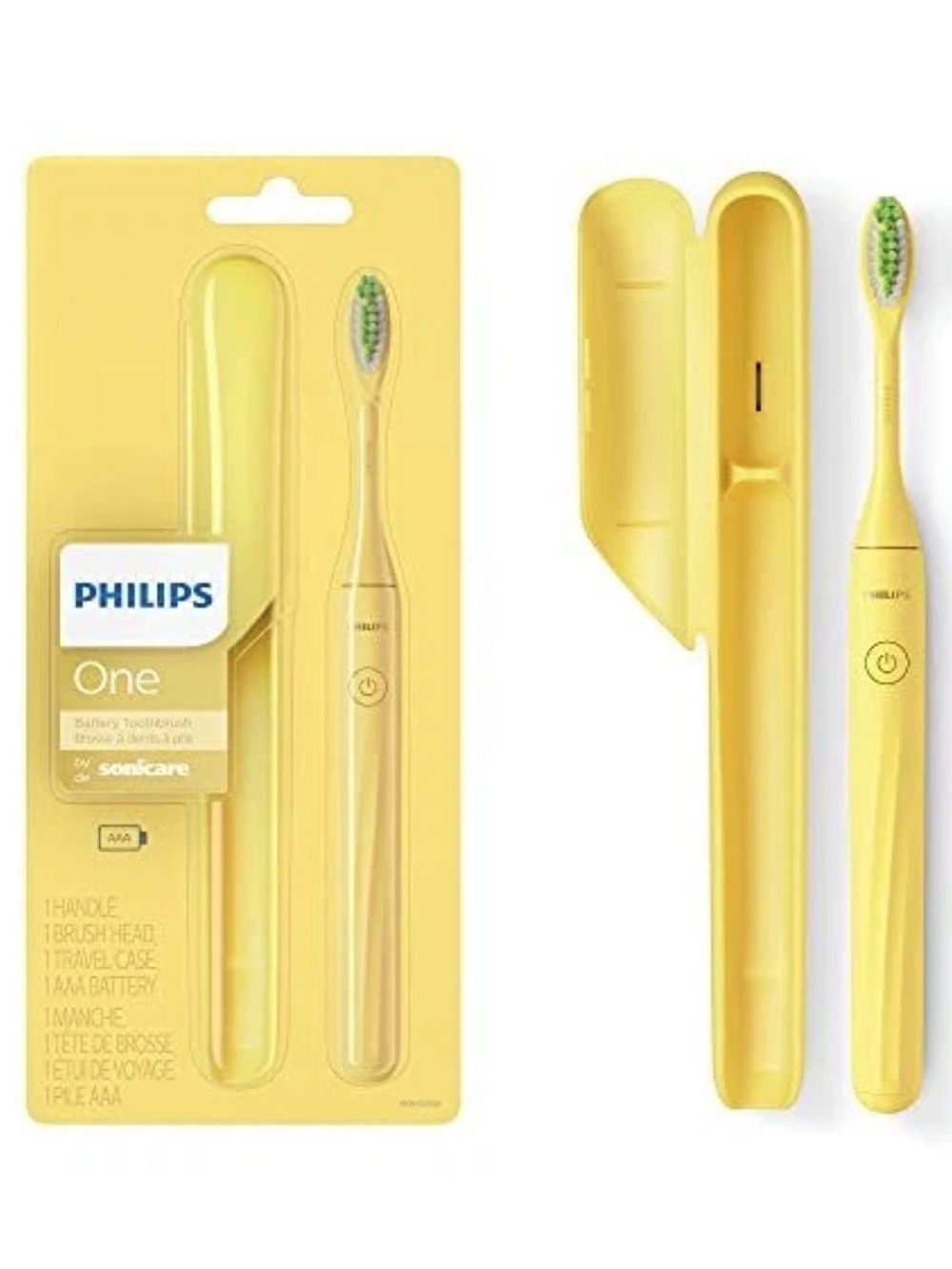 Philips Yellow Sonic Electric Toothbrush with Travel Case